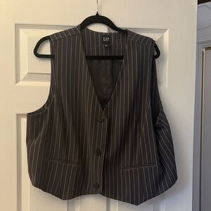 GAP Charcoal Pinstripe Vest
